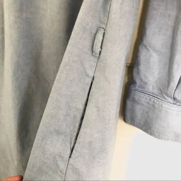 American Apparel blue chambray “shirt” style minidress with belt. Size M/L EUC - Picture 9 of 10